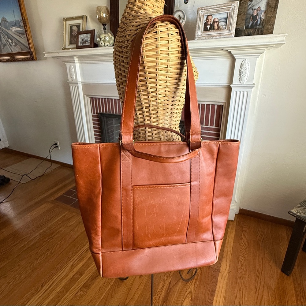 AG Adriano Goldschmied rare brown leather tote bag